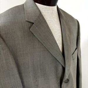 Andrew Fezza Men's Flannel Sport Coat Blazer Size 43R Silk Wool‎ Tan Suit Jacket